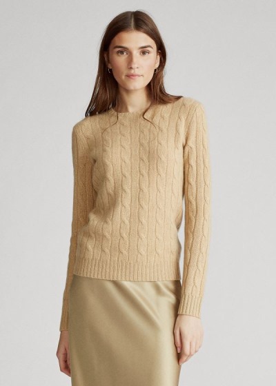 Polo Ralph Lauren Cable-Knit Cashmere Striktrøje Dame Danmark (JSFKN2758)